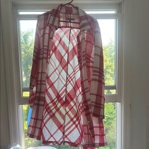 Flax Red and White Plaid Jacket